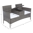 Safavieh Viora Steel and Fabric Loveseat in Gray / White
