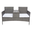 Safavieh Viora Steel and Fabric Loveseat in Gray / White