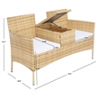 Safavieh Viora Steel and Fabric Loveseat in Natural / White