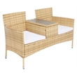 Safavieh Viora Steel and Fabric Loveseat in Natural / White