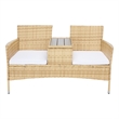 Safavieh Viora Steel and Fabric Loveseat in Natural / White