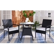 Safavieh Laban Steel and Fabric Bistro Set in Black / White