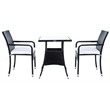 Safavieh Laban Steel and Fabric Bistro Set in Black / White