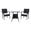 Safavieh Laban Steel and Fabric Bistro Set in Black / White