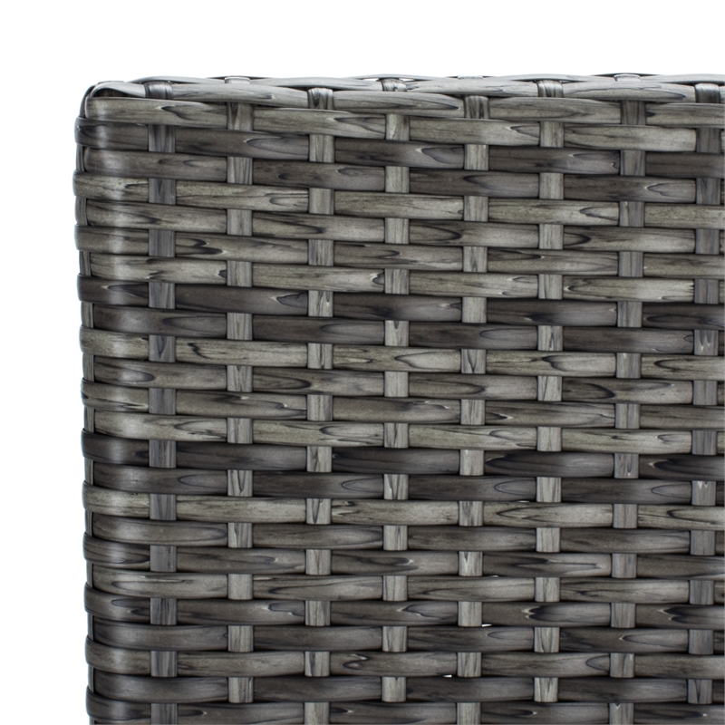 Safavieh Laban Steel and Fabric Bistro Set in Gray / Brown / White