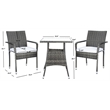 Safavieh Laban Steel and Fabric Bistro Set in Gray / Brown / White