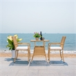 Safavieh Laban Steel and Fabric Bistro Set in Natural / White