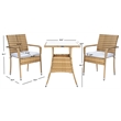 Safavieh Laban Steel and Fabric Bistro Set in Natural / White