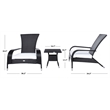 Safavieh Edna 3Pc Steel  and Fabric Lounge Set in Black / White