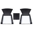 Safavieh Edna 3Pc Steel  and Fabric Lounge Set in Black / White