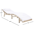 Safavieh Colley Steel  and Fabric Sunlounger in Beige / White