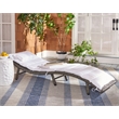 Safavieh Colley Steel  and Fabric Sunlounger in Gray / Brown