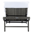 Safavieh Colley Steel  and Fabric Sunlounger in Gray / Brown