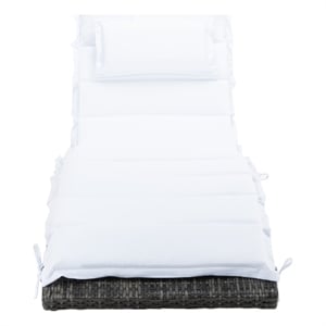 Safavieh Colley Steel  and Fabric Sunlounger in Gray / Brown