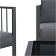 Safavieh Holyoke 4 Pc Metal and Fabric Living Set in Gray / Gray