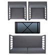 Safavieh Holyoke 4 Pc Metal and Fabric Living Set in Gray / Gray