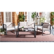 Safavieh Holyoke 4 Pc Metal and Fabric Living Set  in Gray / Light Gray