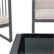 Safavieh Holyoke 4 Pc Metal and Fabric Living Set  in Gray / Light Gray