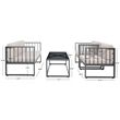 Safavieh Holyoke 4 Pc Metal and Fabric Living Set  in Gray / Light Gray