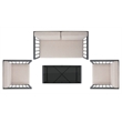 Safavieh Holyoke 4 Pc Metal and Fabric Living Set  in Gray / Light Gray