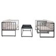 Safavieh Holyoke 4 Pc Metal and Fabric Living Set  in Gray / Light Gray