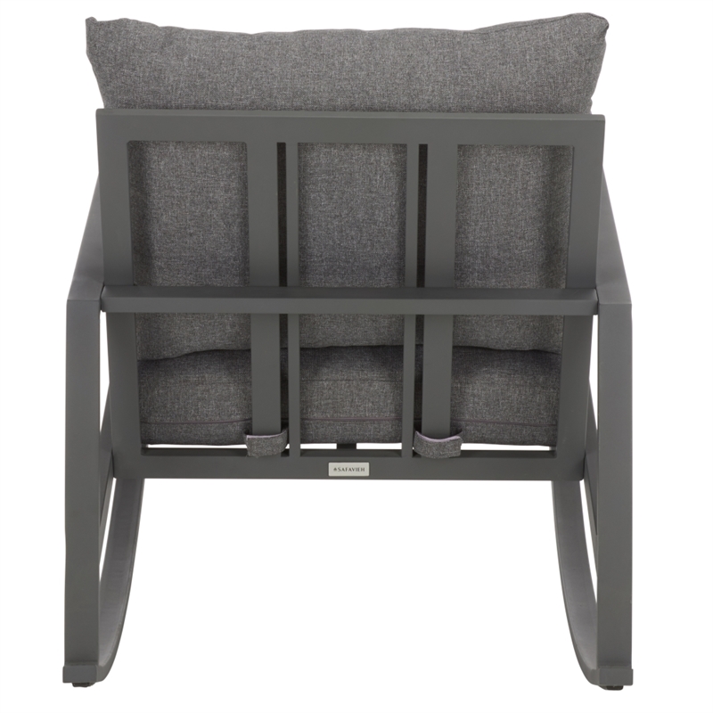 Safavieh Cantor Metal and Fabric Rocking Chair  in Gray / Gray