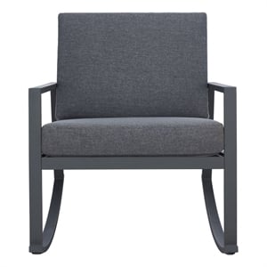 Safavieh Cantor Metal and Fabric Rocking Chair  in Gray / Gray
