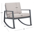 Safavieh Cantor Metal and Fabric Rocking Chair in Gray / Light Gray