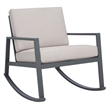 Safavieh Cantor Metal and Fabric Rocking Chair in Gray / Light Gray