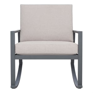 Safavieh Cantor Metal and Fabric Rocking Chair in Gray / Light Gray