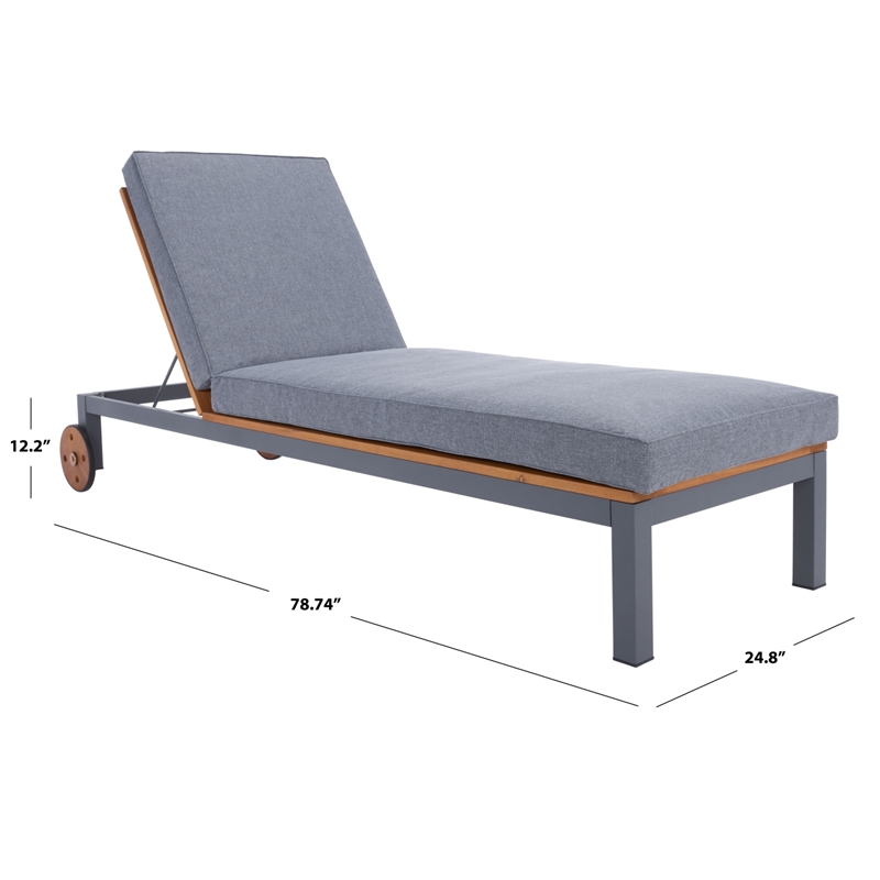 Safavieh Jackman Metal and Fabric Lounge Chair  in Gray / Gray