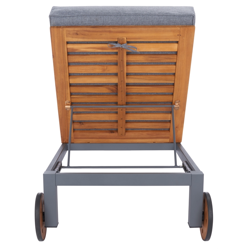 Safavieh Jackman Metal and Fabric Lounge Chair  in Gray / Gray