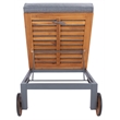 Safavieh Jackman Metal and Fabric Lounge Chair  in Gray / Gray