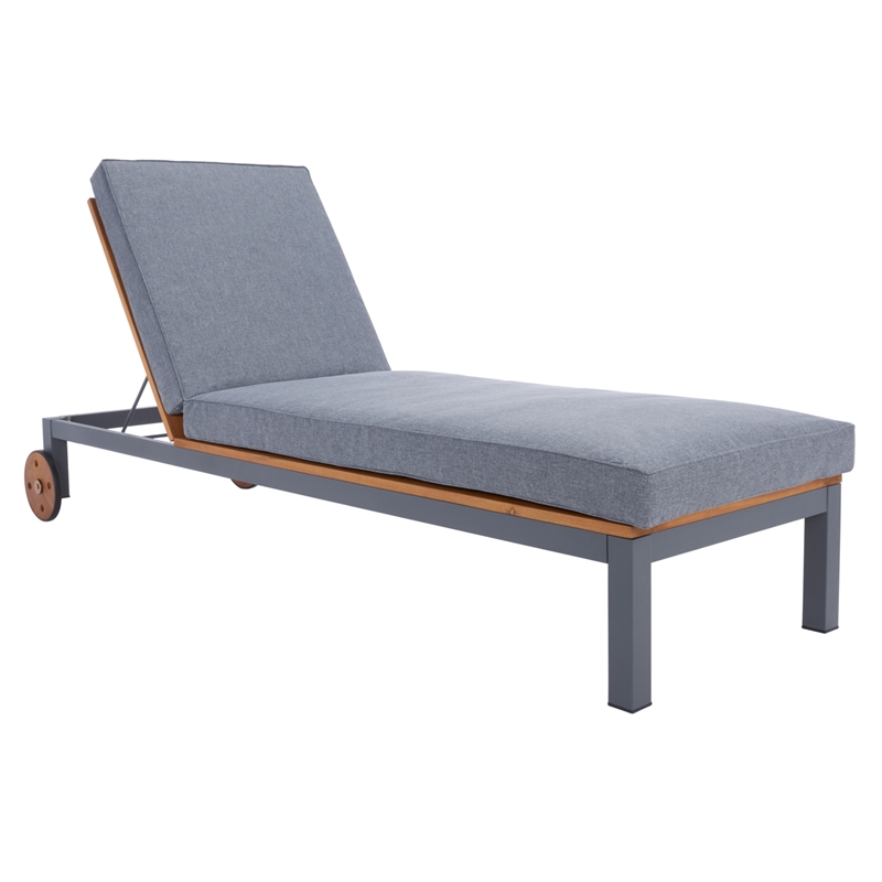 Safavieh Jackman Metal and Fabric Lounge Chair  in Gray / Gray
