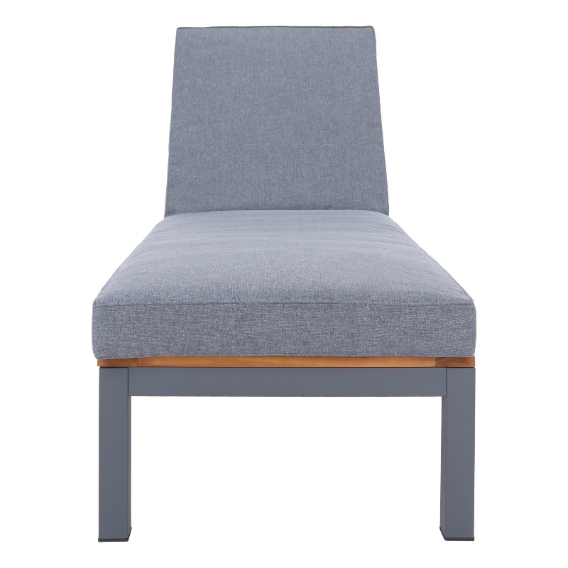 Safavieh Jackman Metal and Fabric Lounge Chair  in Gray / Gray
