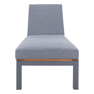 Safavieh Jackman Metal and Fabric Lounge Chair  in Gray / Gray