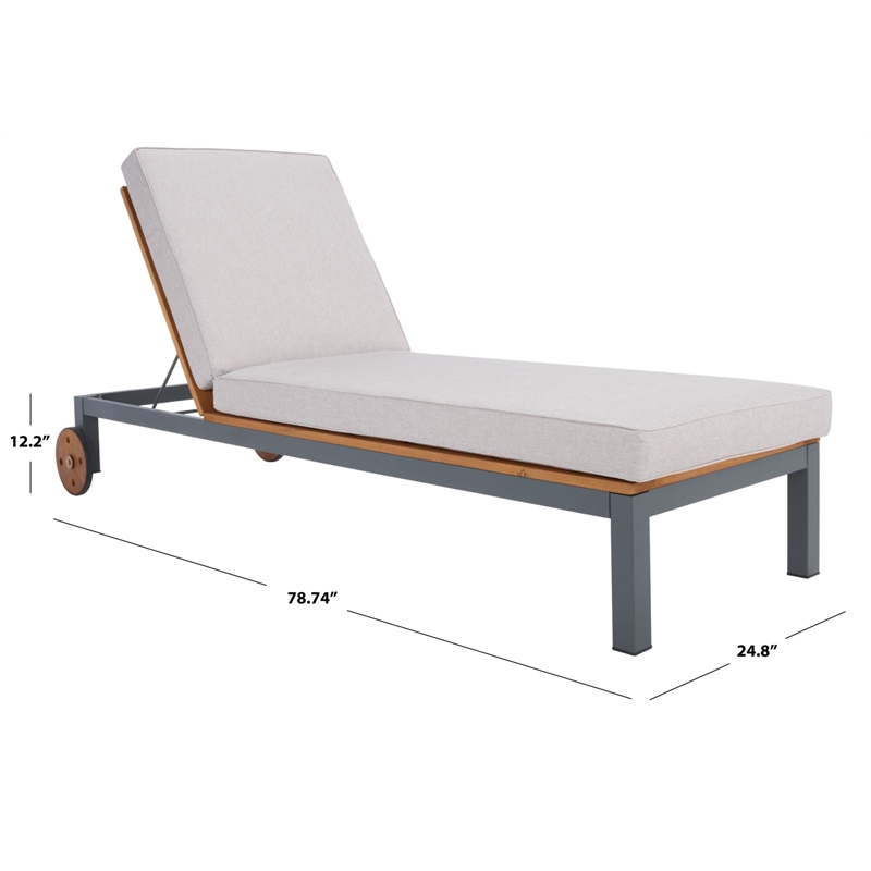 Safavieh Jackman Metal and Fabric Lounge Chair  in Gray / Light Gray