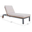 Safavieh Jackman Metal and Fabric Lounge Chair  in Gray / Light Gray