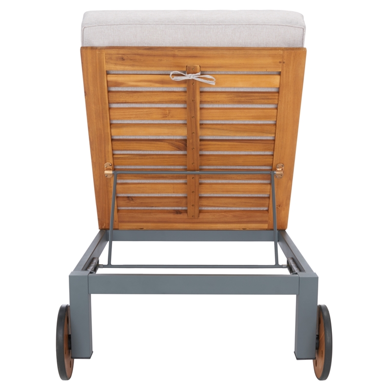 Safavieh Jackman Metal and Fabric Lounge Chair  in Gray / Light Gray