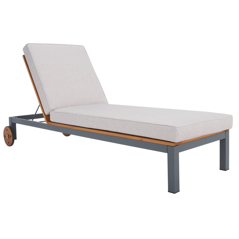 Safavieh Jackman Metal and Fabric Lounge Chair  in Gray / Light Gray
