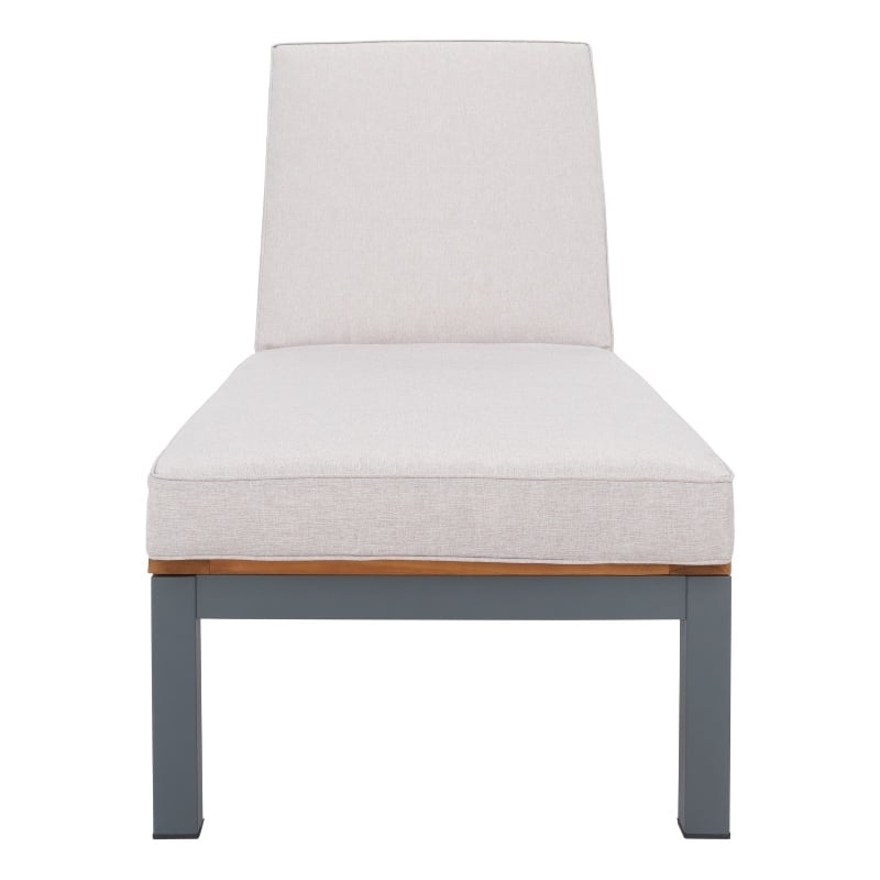 Safavieh Jackman Metal and Fabric Lounge Chair  in Gray / Light Gray