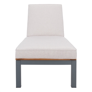 Safavieh Jackman Metal and Fabric Lounge Chair  in Gray / Light Gray