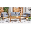 Safavieh Wilson 4 Pc Wood Living Set in Gray / Gray