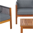 Safavieh Wilson 4 Pc Wood Living Set in Gray / Gray