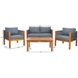 Safavieh Wilson 4 Pc Wood Living Set in Gray / Gray