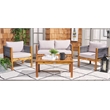 Safavieh Wilson 4 Pc Wood Living Set in Gray / Light Gray