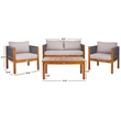 Safavieh Wilson 4 Pc Wood Living Set in Gray / Light Gray