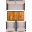 Safavieh Wilson 4 Pc Wood Living Set in Gray / Light Gray
