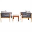Safavieh Wilson 4 Pc Wood Living Set in Gray / Light Gray