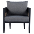 Safavieh Harrison Fabric and Steel Chair Set of 2 in Black / Gray
